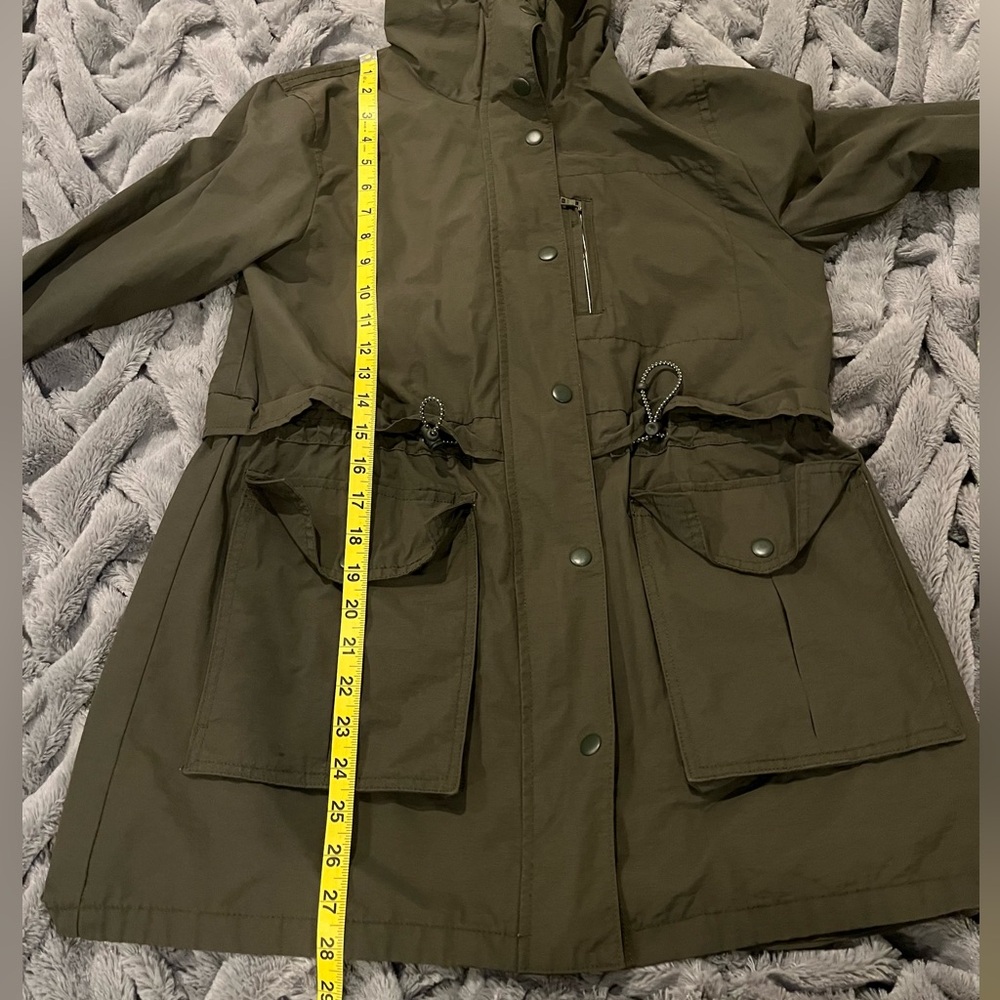 J. Crew Army Green Light weight Rain Jacket Size XXS - Picture 13 of 14